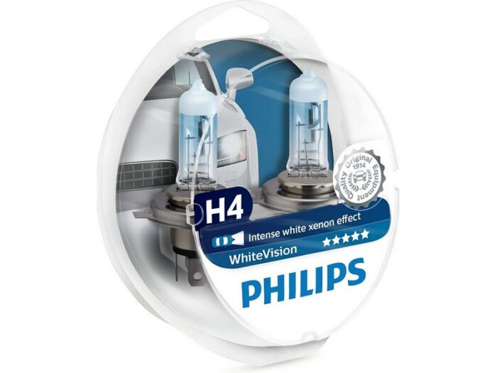 H4 Philips Whitevision 12V 60/55W 12342WHVSM + W5W