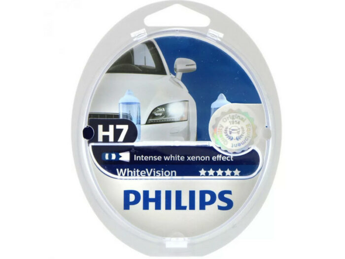 H7 Philips Whitevision 12V 55W 12972WHVSM + W5W