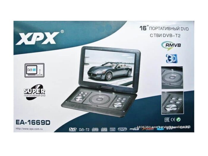 Портативный DVD XPX EA-1669D Цифровой ТВ тюнер