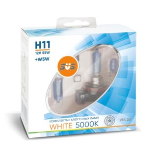 Комплект галогенных ламп SVS серия White 5000K 12V H11 55W+W5W White