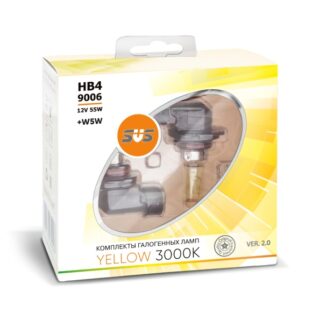 Комплект галогенных ламп SVS Yellow 3000K 12V HB4/9006 55W+W5W yellow