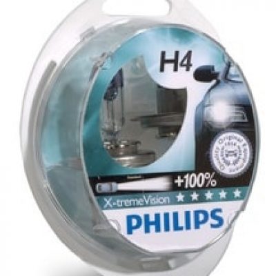 Галогенные лампы Philips H4 X-treme Vision + 100% (2 шт.)