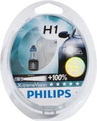 Галогенные лампы Philips H1 X-treme Vision+100% (2 шт.)