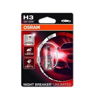 Автолампы Osram Night Breaker® UNLIMITED +110 % H3 к-т 12V 55W