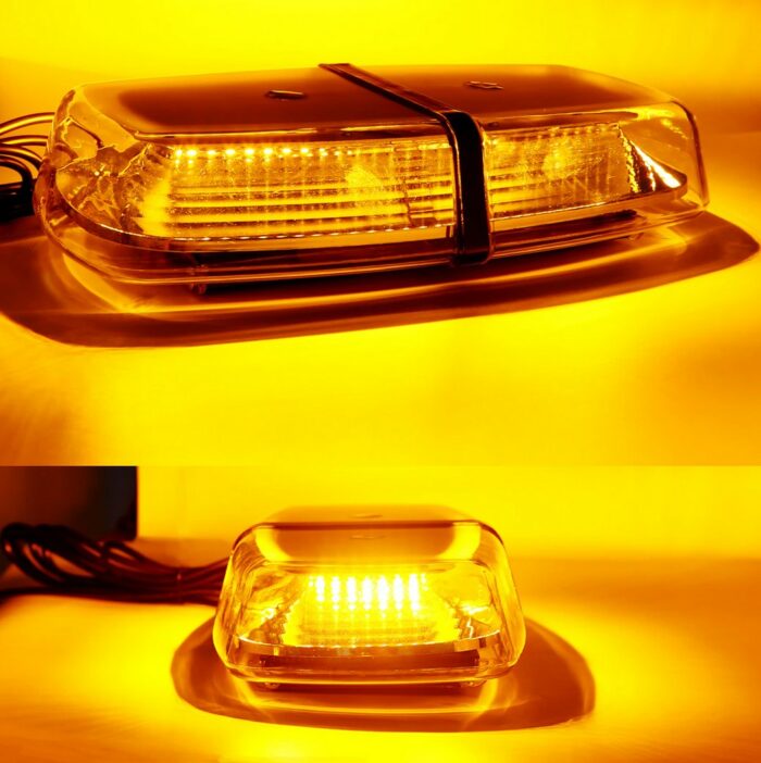 Световая панель проблесковая LED балка желтое стекло 105T-72SMD