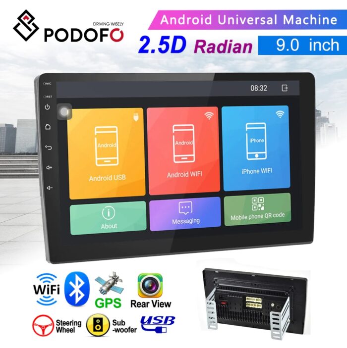 Автомагнитола с сенсорным экраном PODOFO 9" 1G+16G