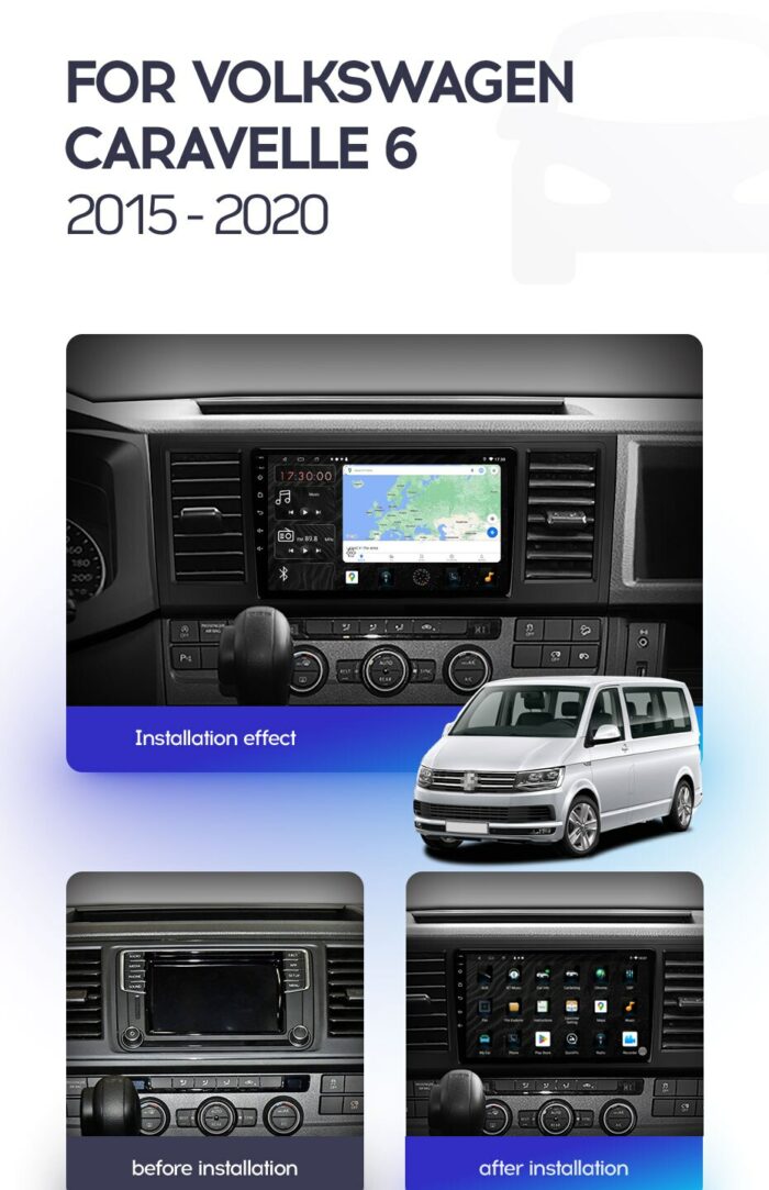 Штатная магнитола 2 DIN 9″ TS7 Android для Volkswagen T6 2015-2020 2/32 Gb AHD, MirrorLink