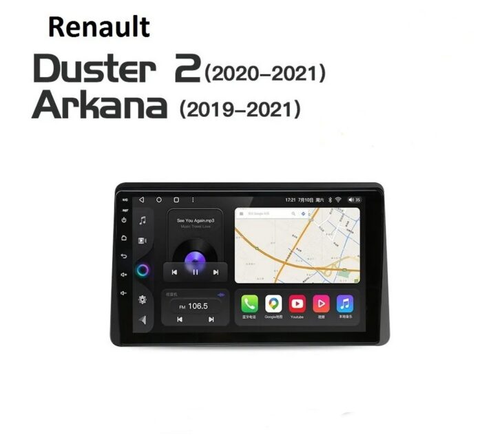 Штатная магнитола 2 DIN 10″ Android для Renault Duster 2020-2021 Arkana 2019-2021 TS7, AHD