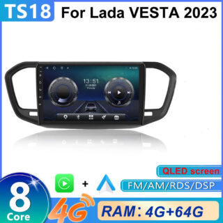 Штатная магнитола 9″ TS18 для Lada Vesta 2015-2022 4/64Gb AHD, Carplay, Anroid Auto
